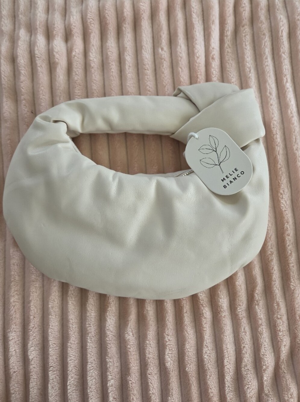 Melie Bianco Cream Crescent Shoulder Bag